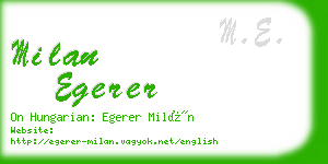 milan egerer business card